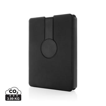 Swiss Peak RCS rePU notebook with 2-in-1 wireless charger Black