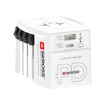 SKROSS World Travel Adapter MUV 65W PD with USB C Cable White