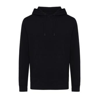 Iqoniq Rila Lightweight Hoodie aus recycelter Baumwolle, schwarz Schwarz | XXS