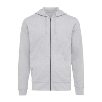 Iqoniq Abisko Zip-Kapuzenpullover aus recycelter Baumwolle, Grau meliert Grau meliert | XXS