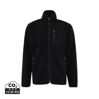 Iqoniq Diran Fleecejacke aus recyceltem Polyesterflor, schwarz Schwarz | XXS