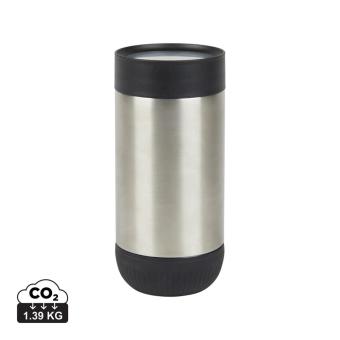 VINGA Erie RCS recycled SS push mug 350 ML Silver/black