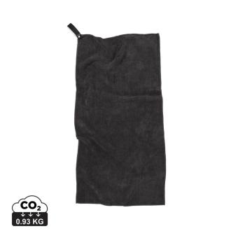 VINGA GRS RPET active dry towel 40 x 80cm Black