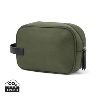 VINGA Marlow RCS recycled polyester toiletry bag, green Green, black