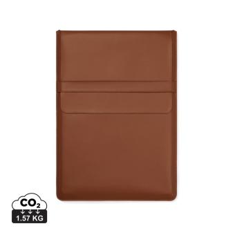 VINGA Timo PU RCS RPET 16" laptop sleeve Brown