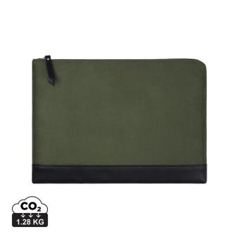 VINGA Marlow 14" Laptop Sleeve aus RCS recyceltem Polyester, grün Grün, schwarz