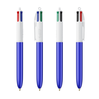 BIC® 4 Colours Glacé with Lanyard Blue/white