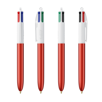 BIC® 4 Colours Glacé with Lanyard Red/white