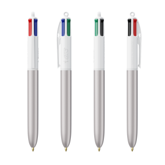 BIC® 4 Colours Glacé with Lanyard White/silver