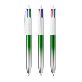 BIC® 4 Colours® Bicolor Silver/green