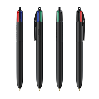 BIC® 4 Colours® ballpen + Lanyard Black