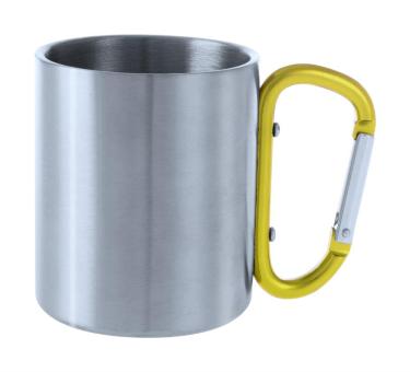 Bastic stainless steel mug, silver Silver, yellow