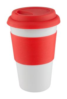 Soft Touch Coffee-To-Go-Becher Rot/weiß