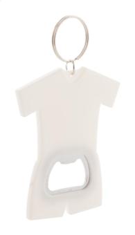 Soccer bottle opener keyring White