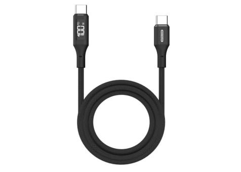 Sitecom CA-1005 USB-C to USB-C Power cable with LED display Schwarz