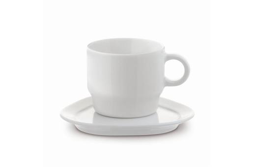 Tasse Dreieck Teller Satellite 180ml Weiß