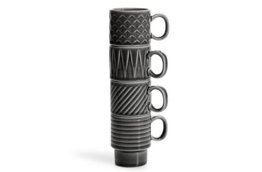 Sagaform Coffee & More Espresso Mug 4-pcs 100ml Dark grey