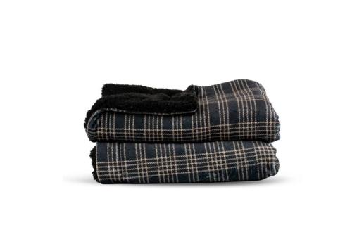 Sagaform Rut fleece plaid Black