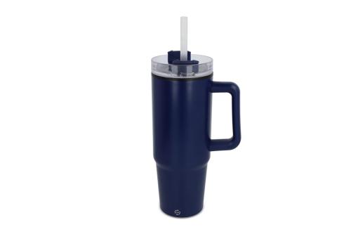 Miami mug with handle and straw 800ml Dark blue