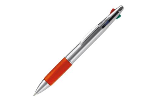 Ball pen 4 colours Silver/red