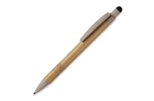 Ball pen bamboo and wheatstraw with stylus Black