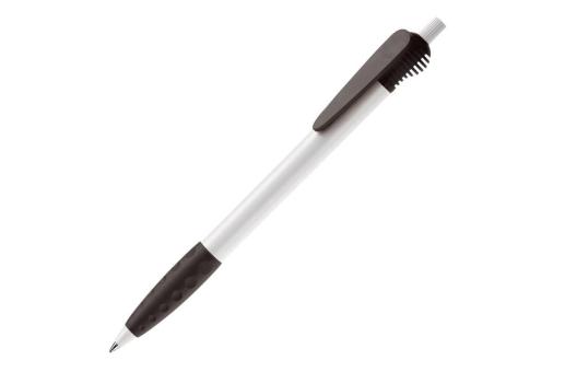 Cosmo ball pen HC rubber round clip White/black