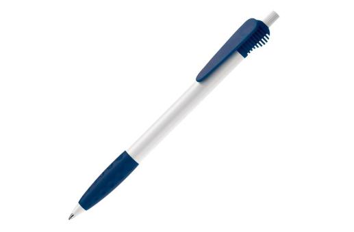 Cosmo ball pen HC rubber round clip White/blue