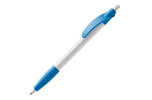 Cosmo ball pen rubber grip HC, lightblue Lightblue, offwhite