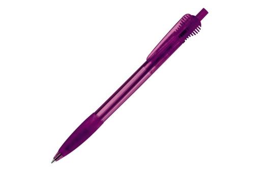 Cosmo ball pen transparent rubber round clip Transparent purple