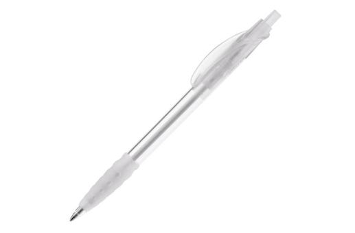 Cosmo ball pen transparent rubber grip, white White,transparent