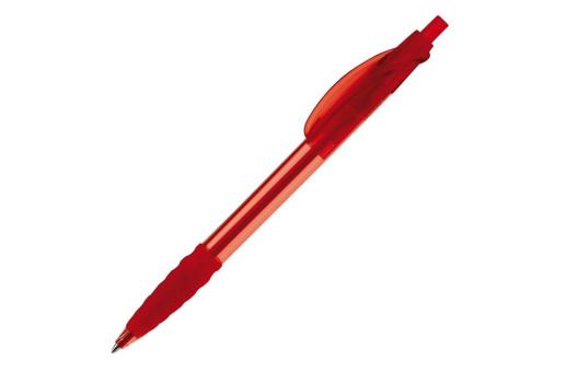 Cosmo ball pen transparent rubber grip Transparent red