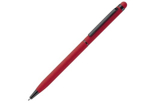 Kugelschreiber Stylus Metall gummiert Rot