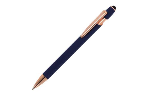 Ball pen Paris Deluxe Metal Rubberised Dark blue