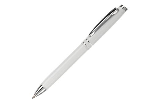 Ball pen metal 2 stripes White