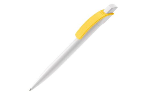 Cube ball pen hardcolour White/yellow