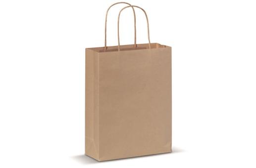 Paper bag with twisted handles 90g/m² 18x8x22cm Brown