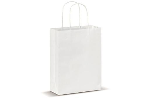 Paper bag with twisted handles 90g/m² 18x8x22cm White