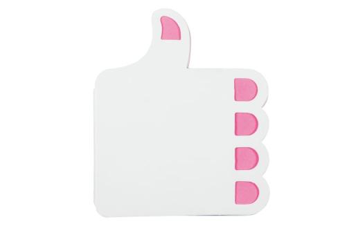 Adhesive notes Thumbs-up Pink/white