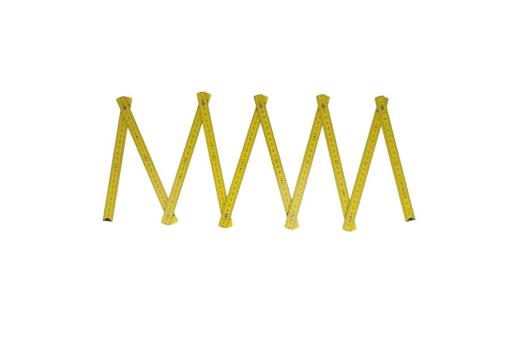 Folding ruler wood 2m premium painted Yellow