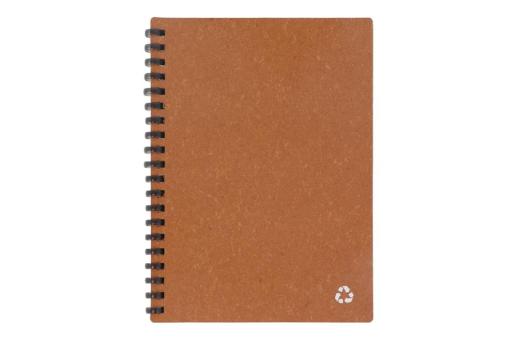 Notebook recycled leather Midi Light brown