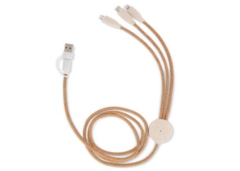 FSC cork 3 in 1 PD charging & data cable Natur