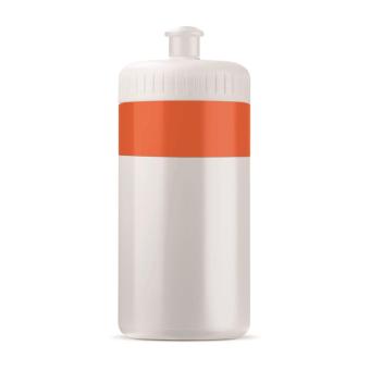 Sportflasche mit Rand 500ml Orange/weiß