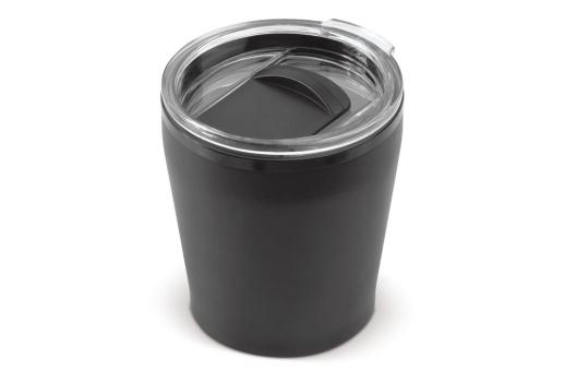Double walled coffee mug metallic 180ml Black