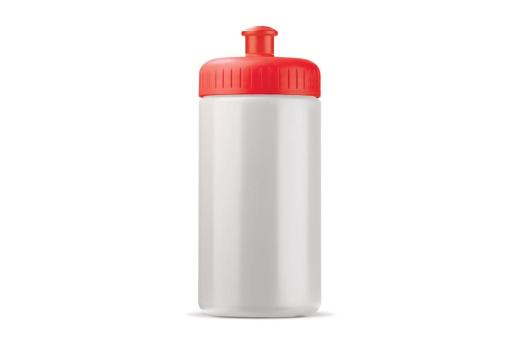 Sportflasche auf Biobasis 500ml basic Weiß/rot