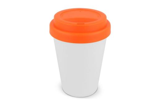 RPP Coffee Cup White body 250ml Orange/white