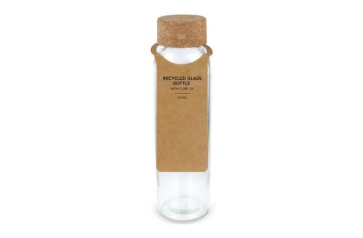 Glass bottle with cork lid 500ml Transparent