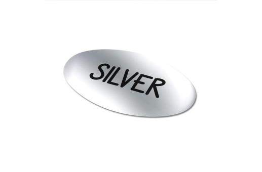 Vinyl Sticker Oval 40x20mm Silver