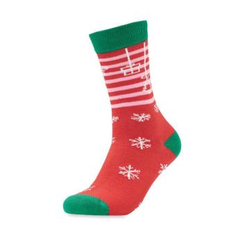 JOYFUL L Pair of Christmas socks L Red