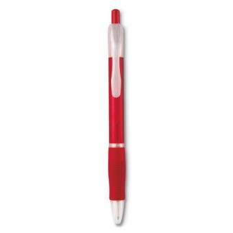 MANORS Ball pen with rubber grip Transparent red