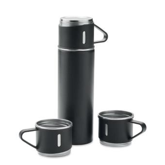 SHARM Double wall bottle and cup set Black